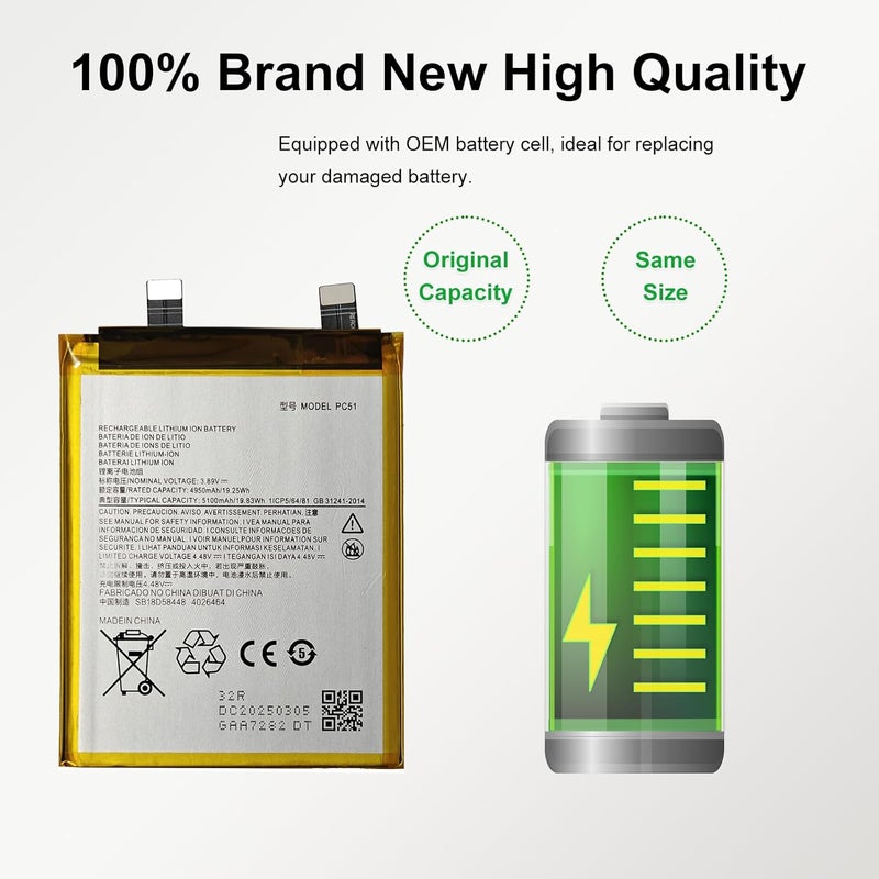 MAXSHARKS Upgraded PC51 Battery Compatible with Motorola Edge Plus 2023 / Moto X40 XT2301, New Li-ion Battery Kit, Includes Repair Tools - Image 3